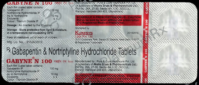 Gabyne N 100mg/10mg Tablet