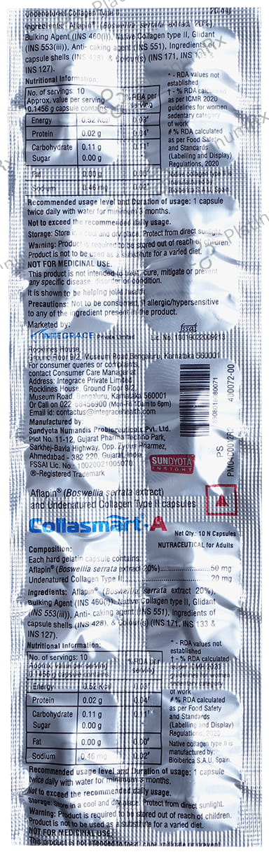 Collasmart A 70mg Capsule 10s