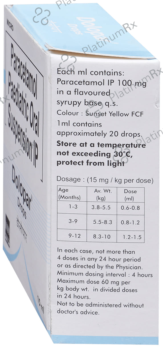 Dolopar 100mg Drops 15ml