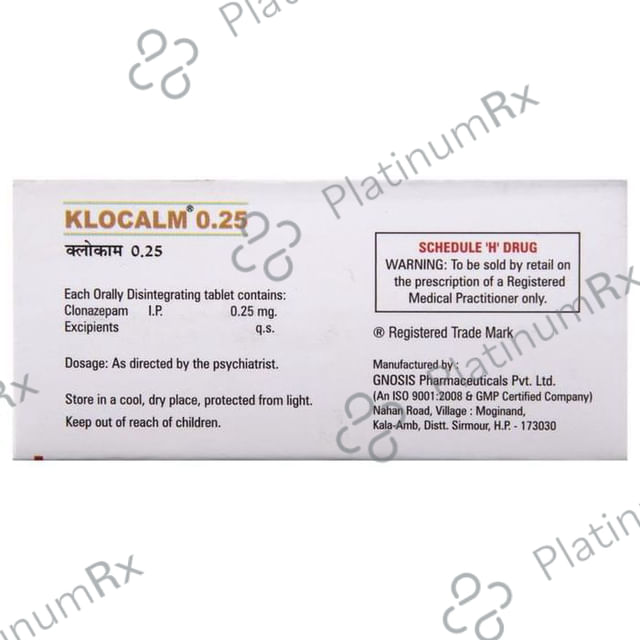 Klocalm 0.25mg Tablet DT 10s