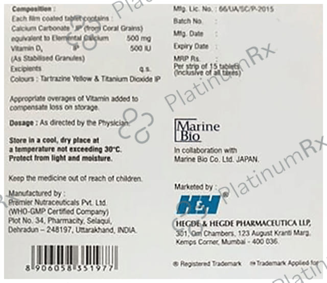 Corsango D3 500mg/500IU Tablet 15s
