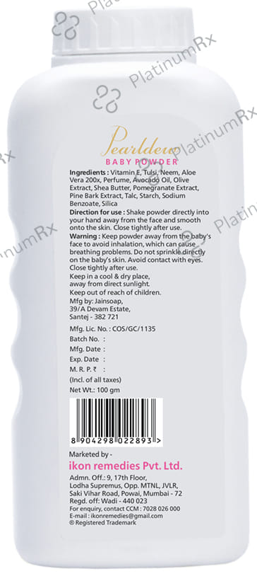 Pearldew Baby Powder (100gm Each) 1 Bottle