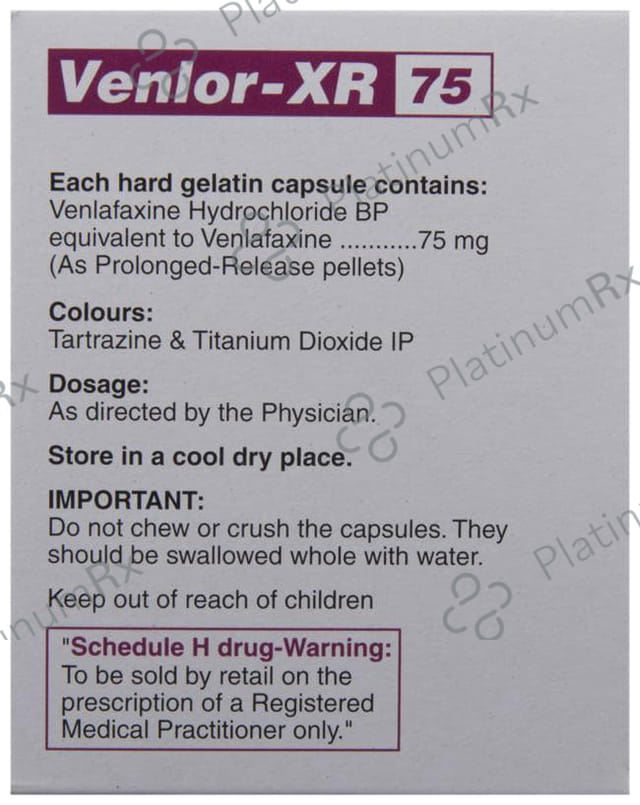 Venlor XR 75mg Capsule PR 10s