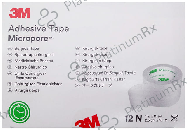 3M 1530S 1 Micropore Hypoallergenic Surgical Tape 12X2.5cm
