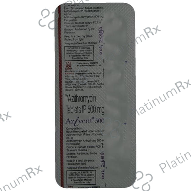 Azivent 500mg Tablet 5s