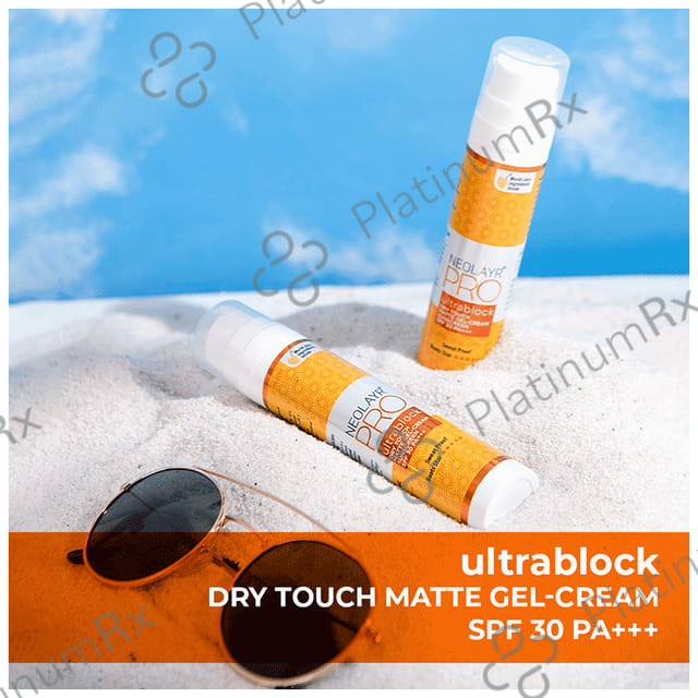 Neolayr Ultrablock Dry Touch Matte Gel Sunscreen SPF 30 PA++++ Cream 50gm