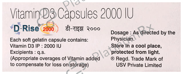D Rise 2000IU Soft Gelatin Capsule 10s