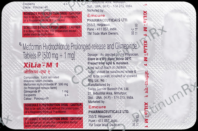 Xilia M 1/500mg Tablet PR 10s