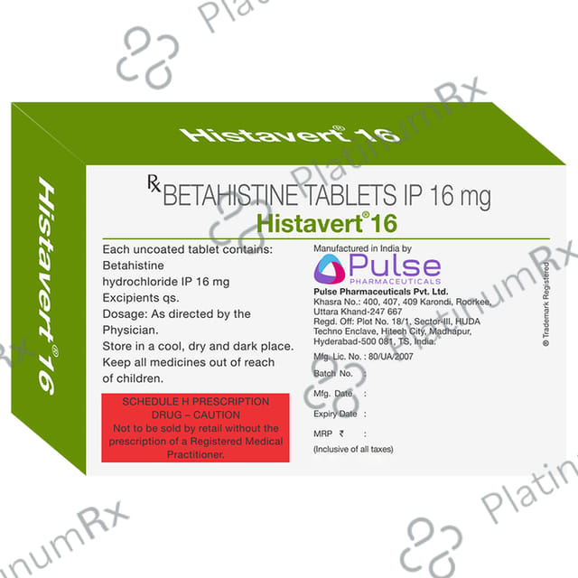 Histavert 16mg Tablet 15s
