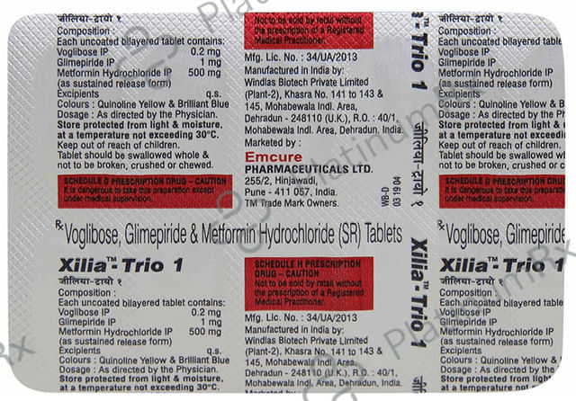 Xilia Trio 1 1/500/0.2mg Tablet SR 10s