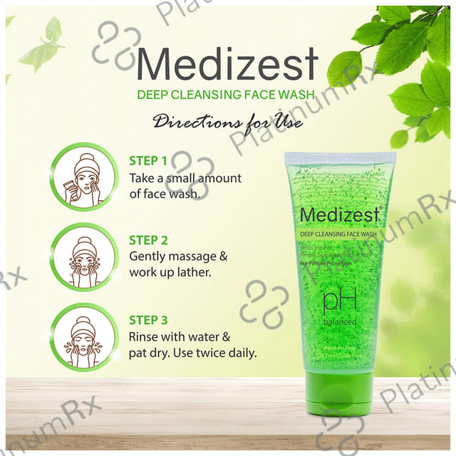 Medizest Deep Cleansing Face Wash (100ml Each) 1 Tube
