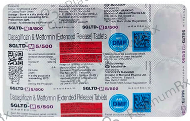 Sgltd M 5mg/500mg Tablet