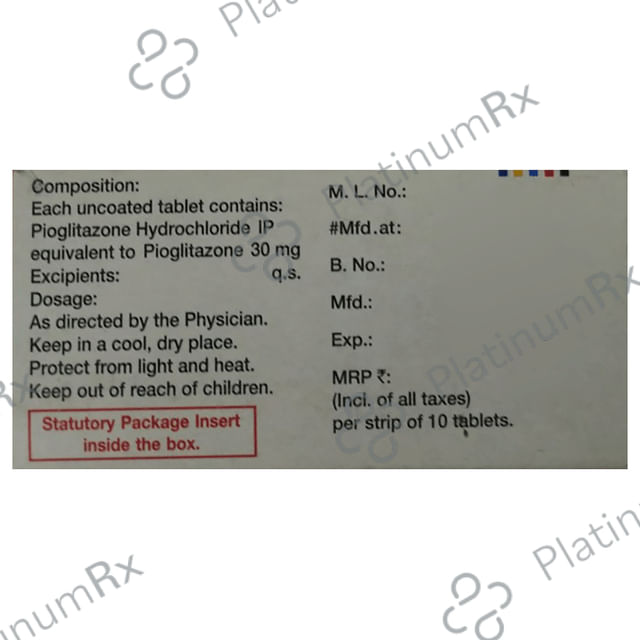 Piosafe 30mg Tablet 10s