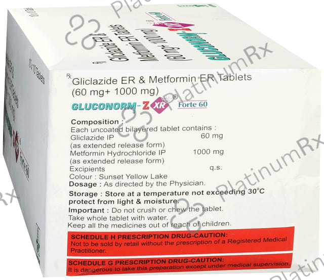 Gluconorm Z XR Forte 60/1000mg Tablet 10s