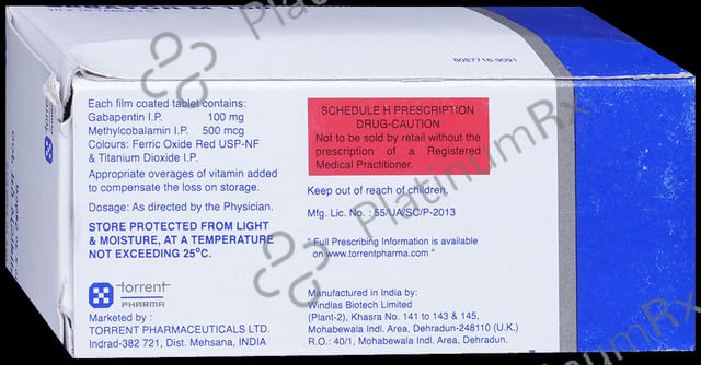 Gabator M 100mg/500mcg Tablet