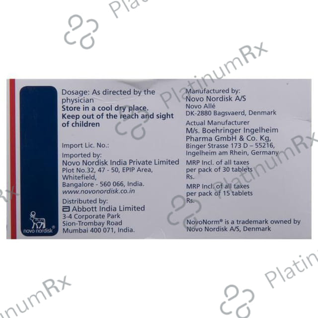 Novonorm 2mg Tablet 15s