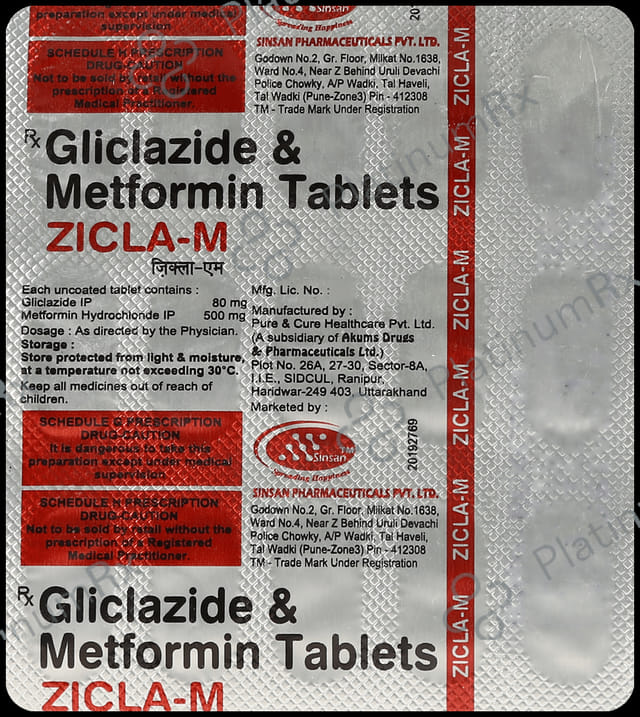 Zicla M 80/500mg Tablet 15s