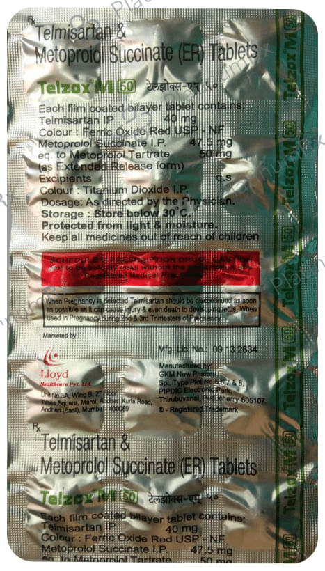 Telzox M 50/40mg Tablet ER 15s