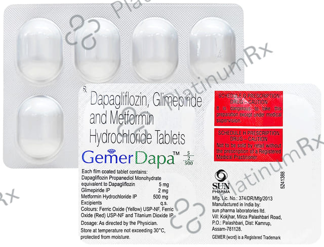 Gemer Dapa 5/2/500mg Tablet 7s