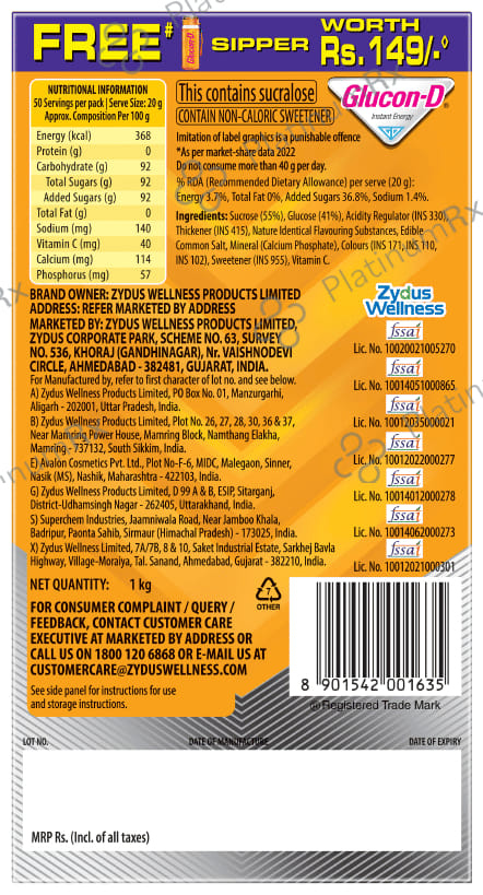 Glucon D with Glucose Mango Flavour Powder 1kg