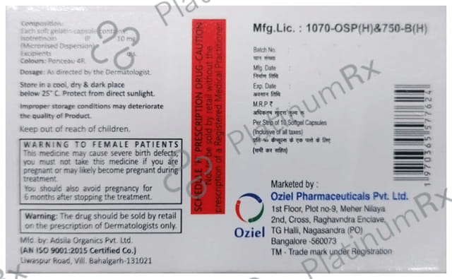 Isonise 10mg Capsule 10s