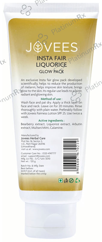 Jovees Liquorice Insta Fair Glow Pack Face Pack
