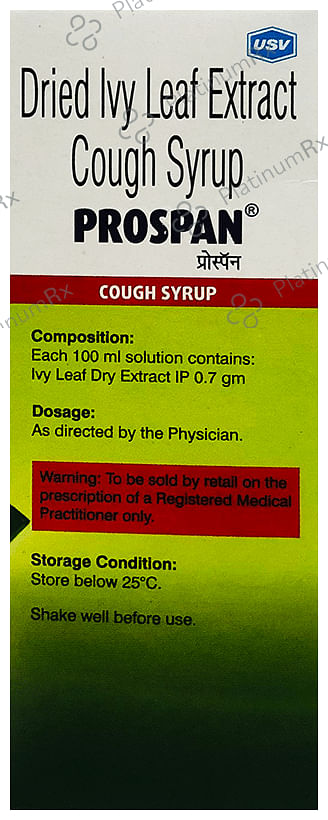 Prospan Dried Ivy Leaf Extract Sugar Free Cough Syrup 100ml
