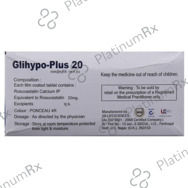 Glihypo Plus 20mg Tablet 10s