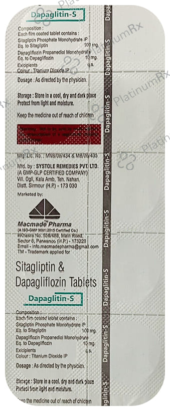 Dapaglitin 10/100mg S Tablet 10s