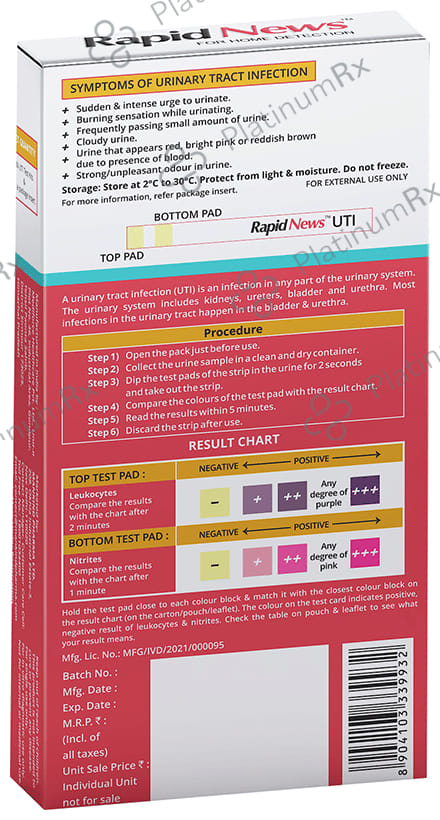 Rapid News Urinary Tract Infection Test Kit
