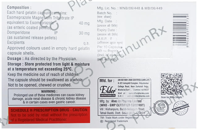Esmoder D 30/40mg Capsule SR 10s