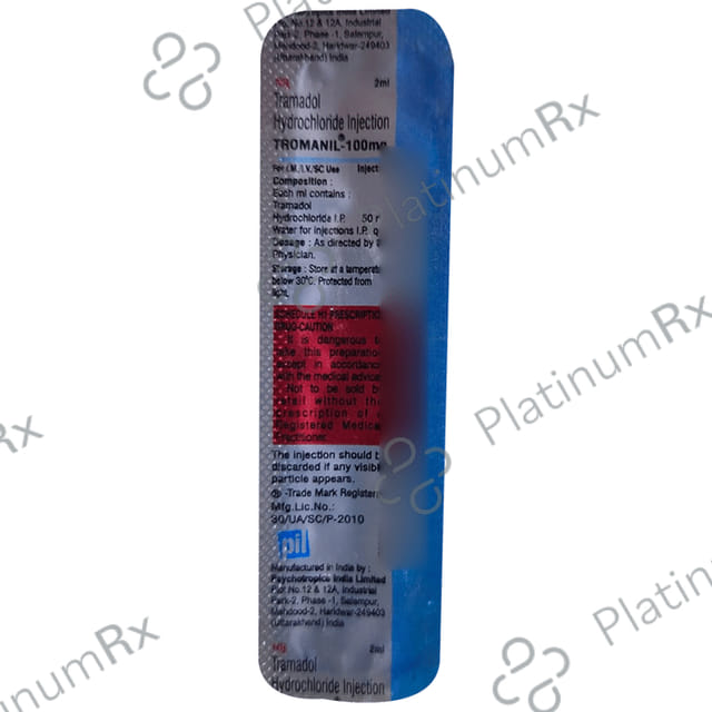 Tromanil 100mg Injection 2ml