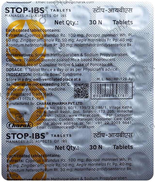 Stop-Ibs Tablet - Supports Digestive Health & Bowel Movement