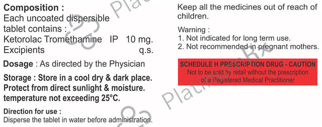 Ketmolin 10mg Tablet DT 15s