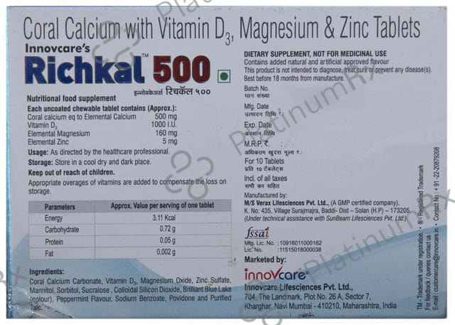 Richkal 500mg Tablet 10s
