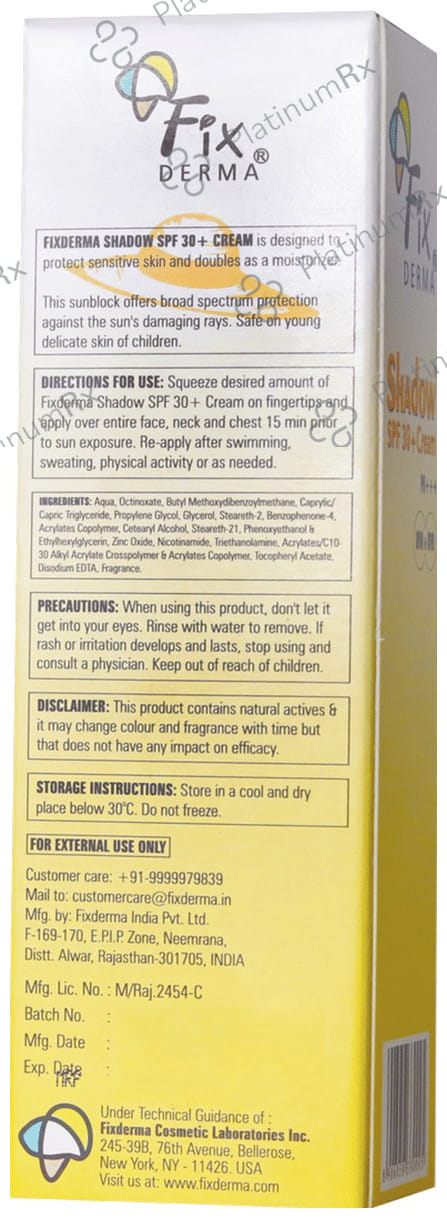 Fixderma Shadow SPF 50+ Sunscreen 75 gm
