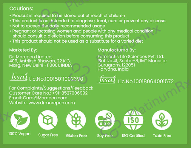Dr. Morepen Natural Collagen Builder with Biotin & Vitamin C - For Skin, Hair, Nails - Flavour Orange & Berry