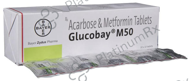 Glucobay M50 50/500mg Tablet 10s