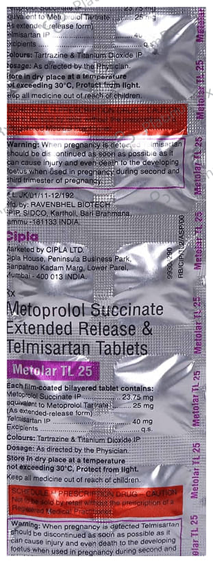 Metolar TL 25/40mg Tablet 10s