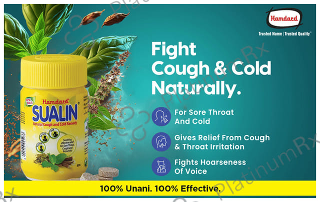 Hamdard Sualin Natural Cough & Cold Remedy - Relieves Itchy & Sore Throat 400 tablets