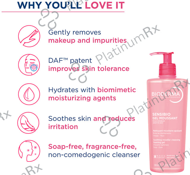 Bioderma Sensibio Gel Moussant Soothing Micellar Cleansing Foaming Gel 500 ml