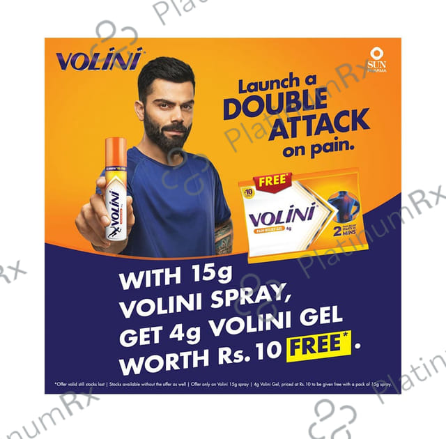 Volini Spray 15gm with Volini Pain Relief Gel 4gM Free