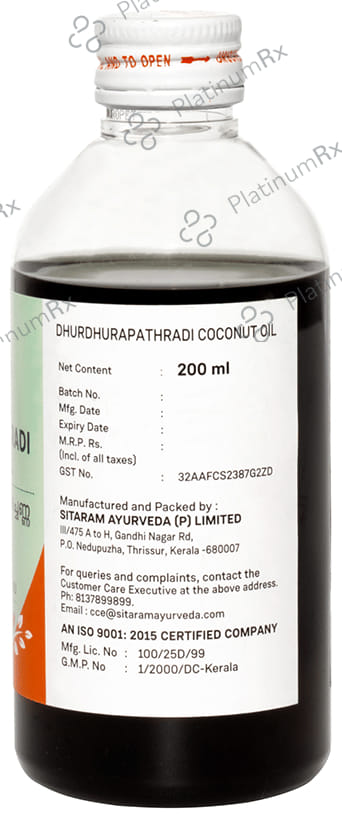 Sitaram Ayurveda Dhurdhurapathradi Coconut Oil