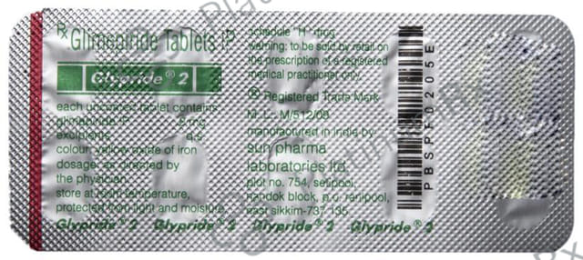 Glypride 2mg Tablet 10s