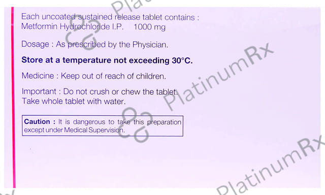 New Gluformin XL1000mg Tablet PR 15s