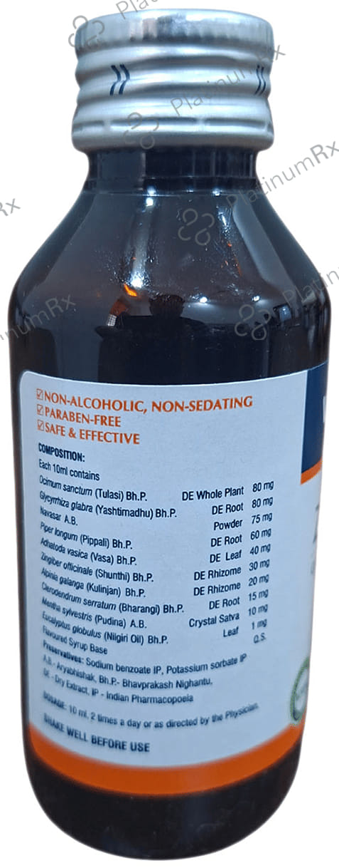 Vasu Zeal SF Cough Syrup 100ml