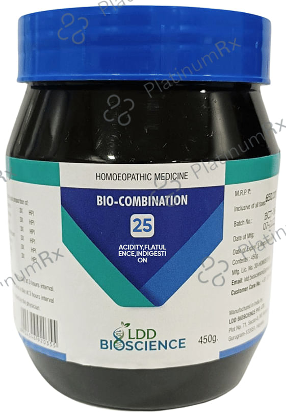 LDD Bioscience Bio-Combination 25 Acidity, Flatulence, Indigestion Tablet 450 gm