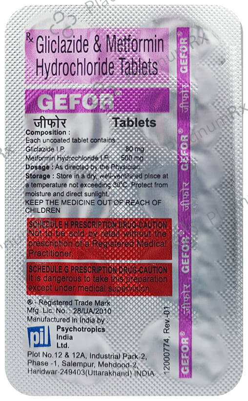 Gefor 80/500mg Tablet 10s