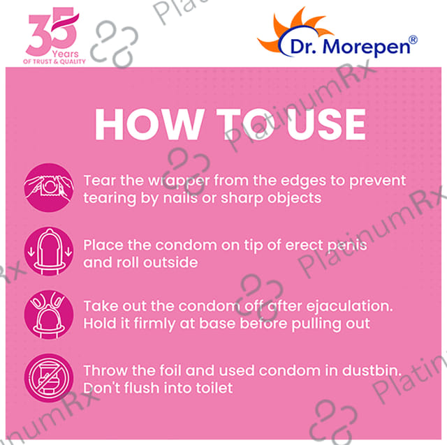 Dr. Morepen Exygra Dotteds with Extra Lubricated Silicon Oil Bubblegum Condom 3s