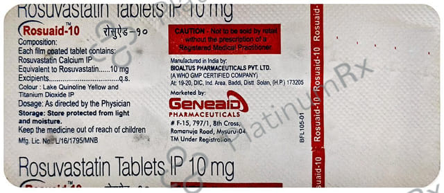 Rosuaid 10mg Tablet 10s